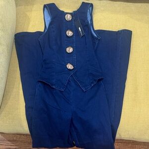 Fashion Nova Dark Blue Women's Denim Overalls